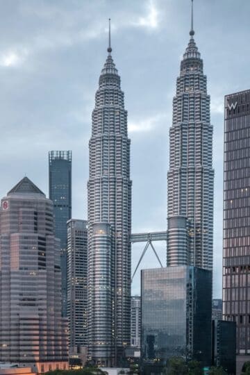 The petronas twin towers are seen in kuala lumpur, malaysia