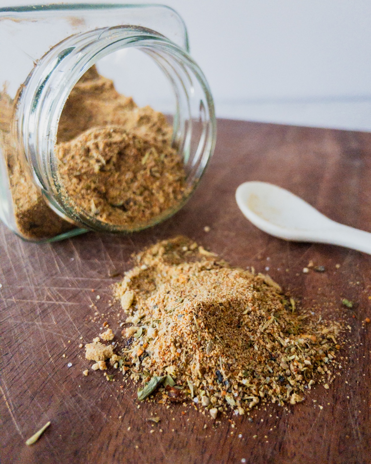 Jerk seasoning falling out of a jar