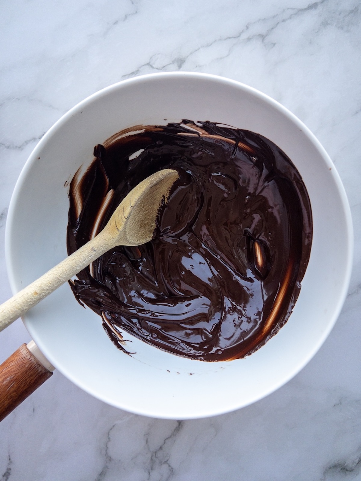 chocolate melted in a bain marie