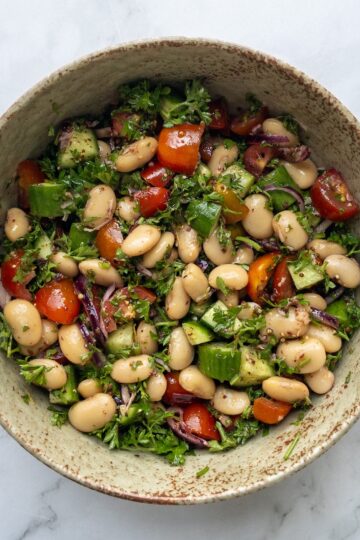 butter bean salad in a bowl