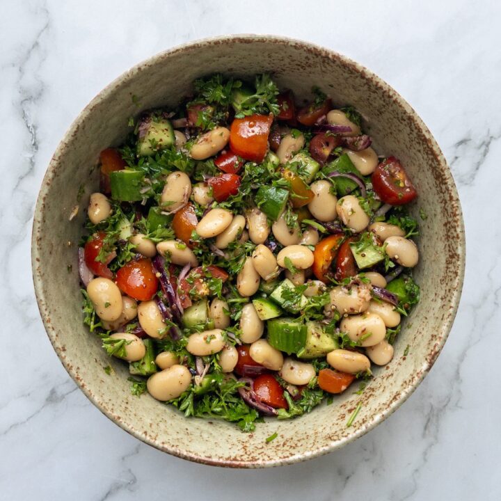 butter bean salad in a bowl
