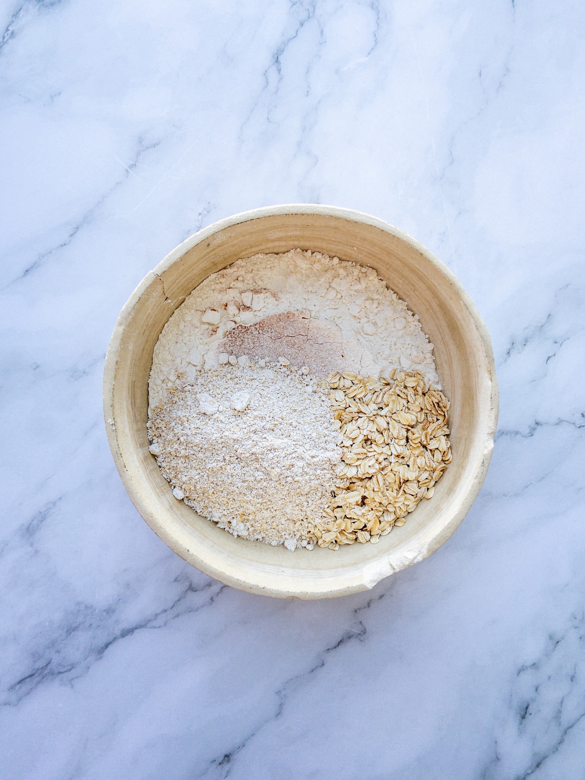 Dry ingredients in a bowl