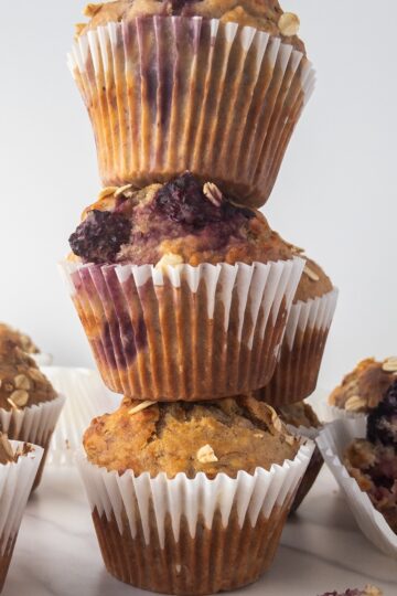 Banana and blackberry muffins