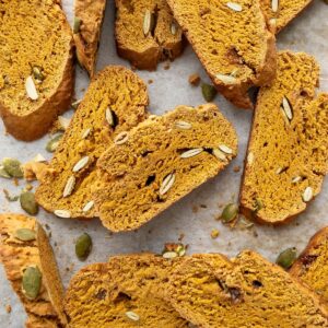 Pumpkin Biscotti on a baking paper