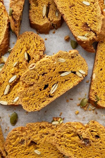 Pumpkin Biscotti on a baking paper