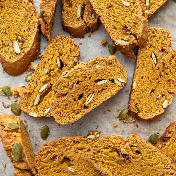 Pumpkin Biscotti on a baking paper